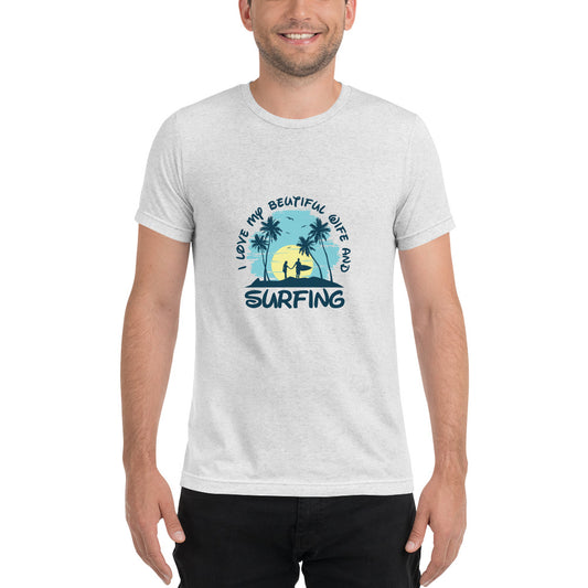 Love wife and surfing - Short sleeve t-shirt - HobbyMeFree