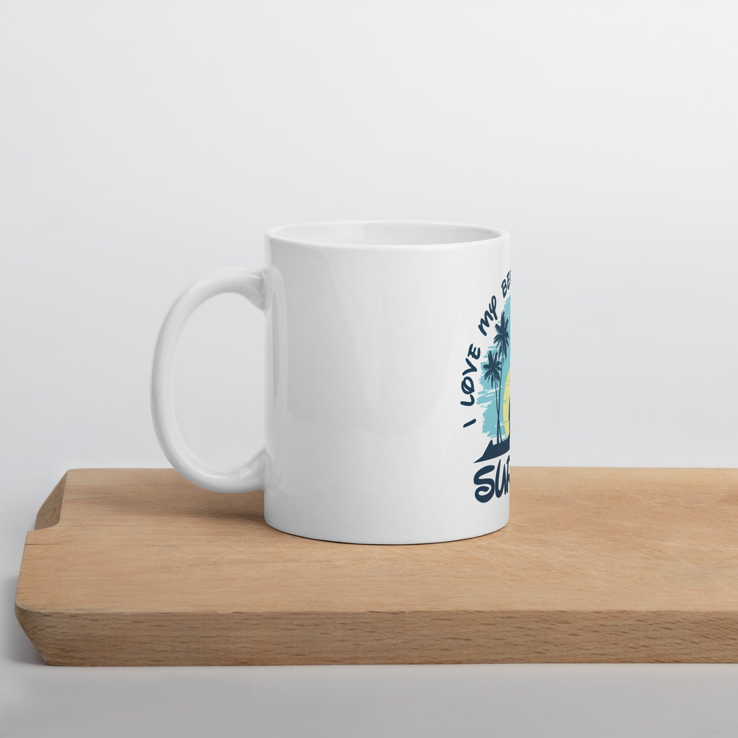 Surfer White - glossy mug - HobbyMeFree