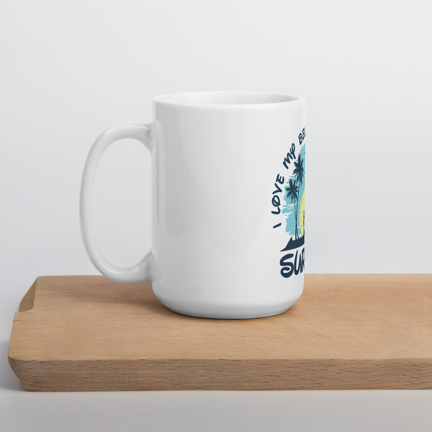 Surfer White - glossy mug - HobbyMeFree