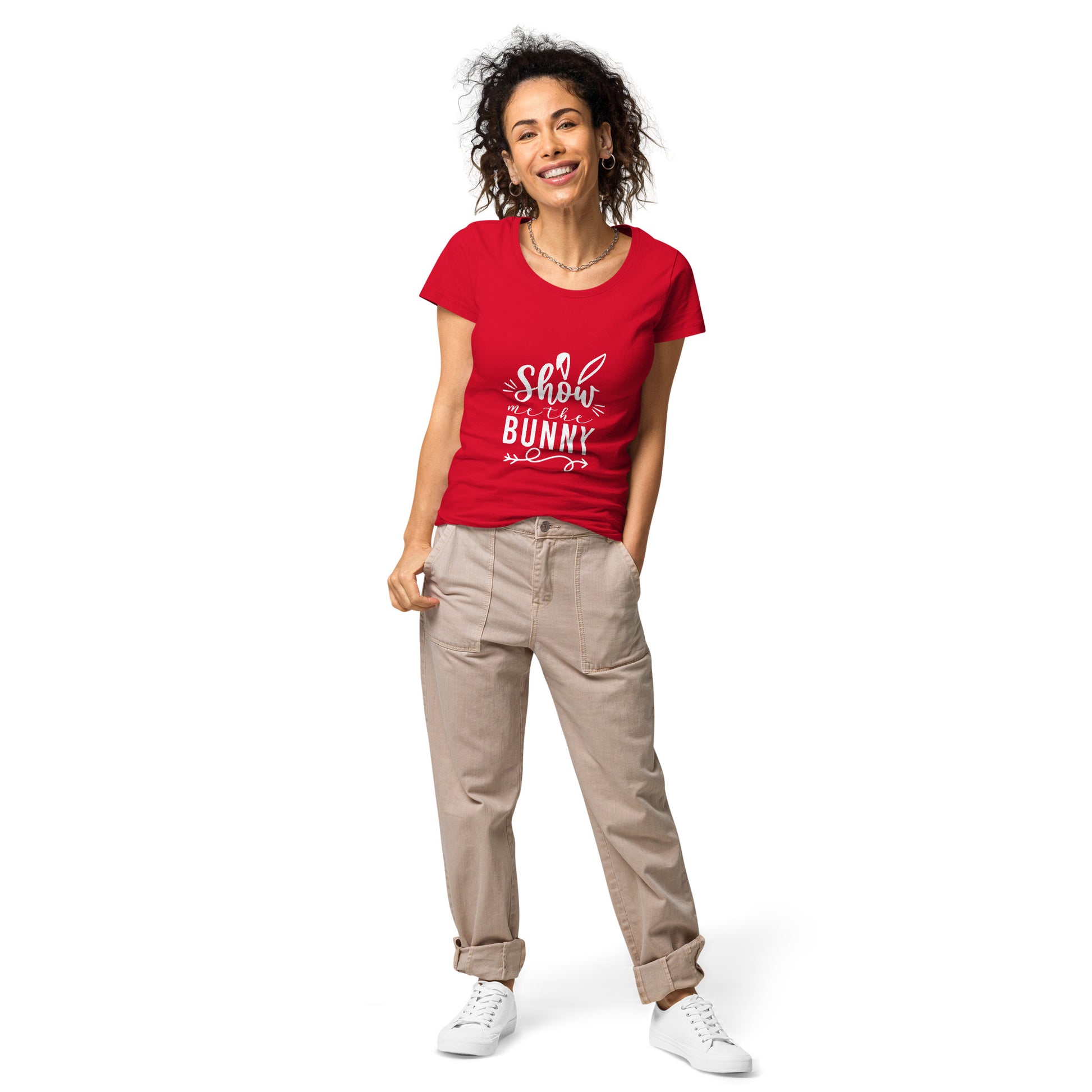 Show me the bunny - Easter Edition Women’s basic organic t-shirt - HobbyMeFree