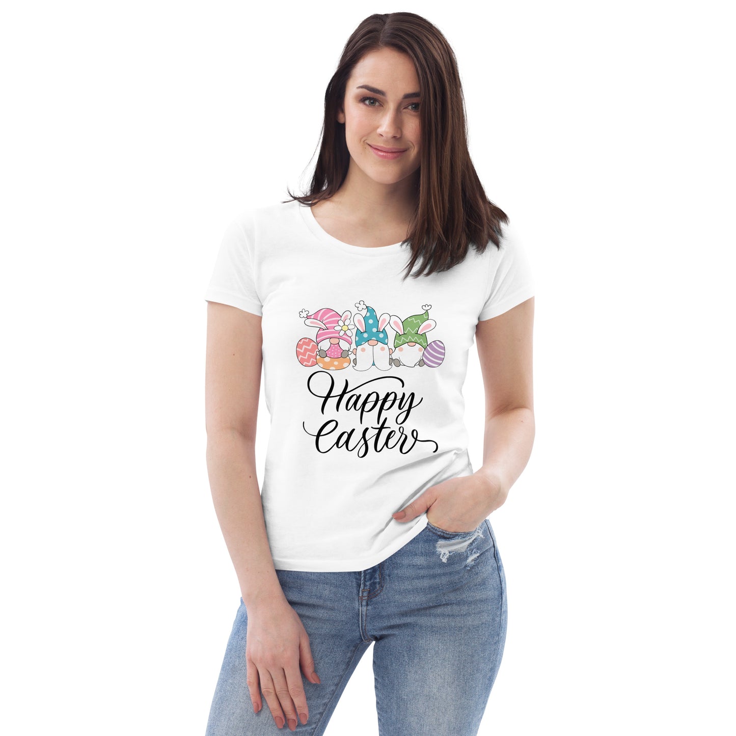 Funny Easter Gnomes Women's fitted eco tee - HobbyMeFree