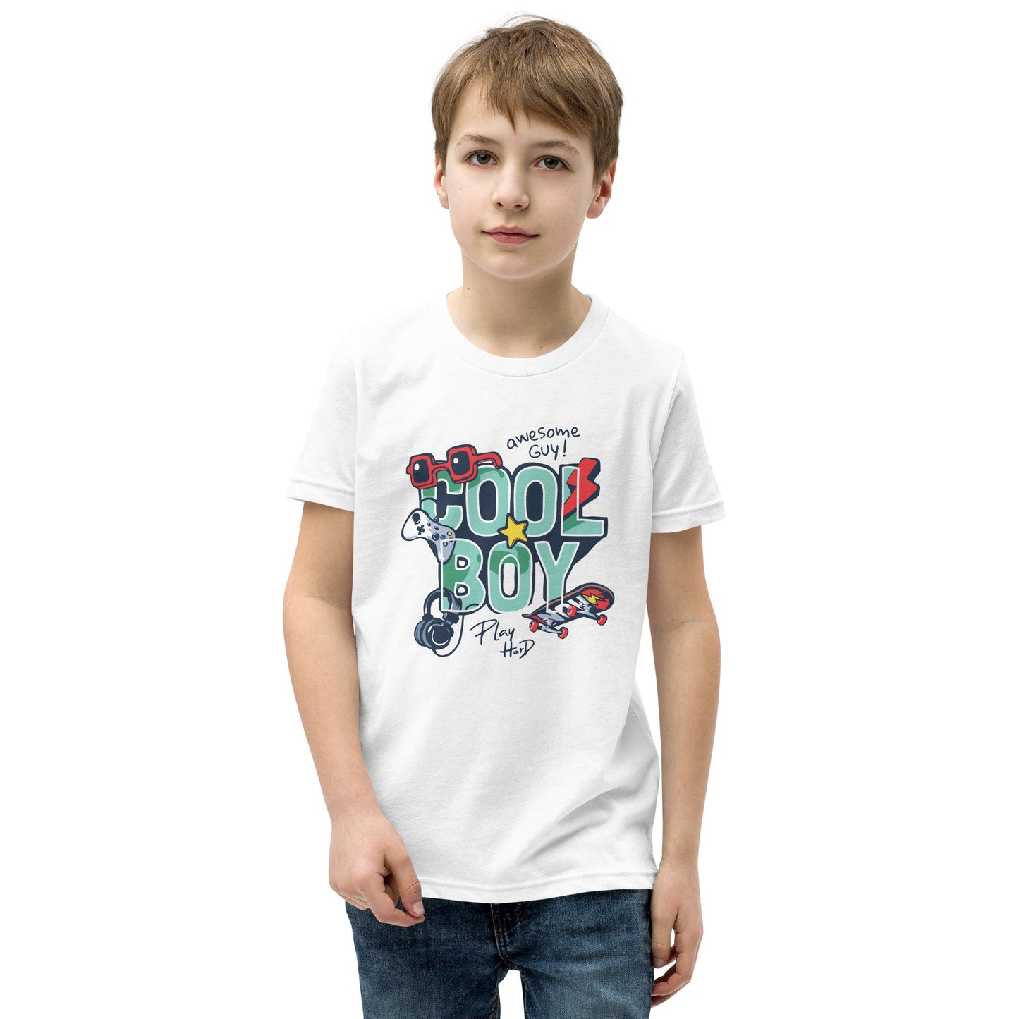 Gamer Cool Boy - Youth Short Sleeve T-Shirt - HobbyMeFree