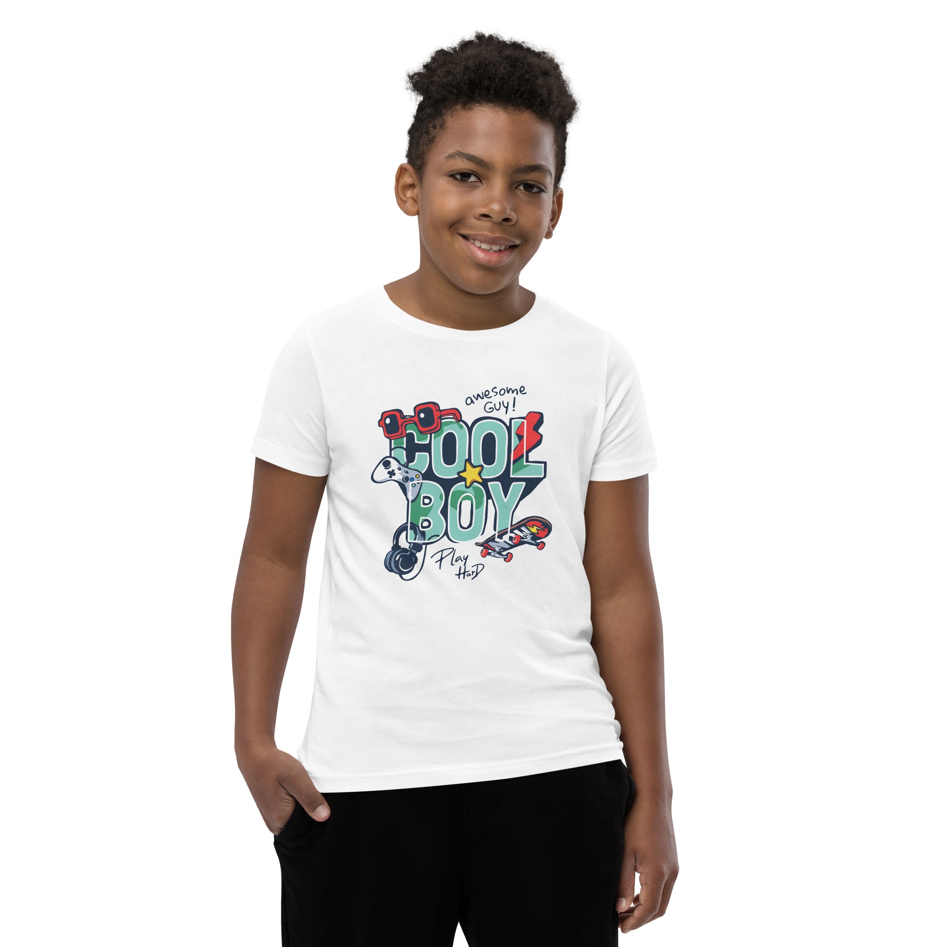 Gamer Cool Boy - Youth Short Sleeve T-Shirt - HobbyMeFree