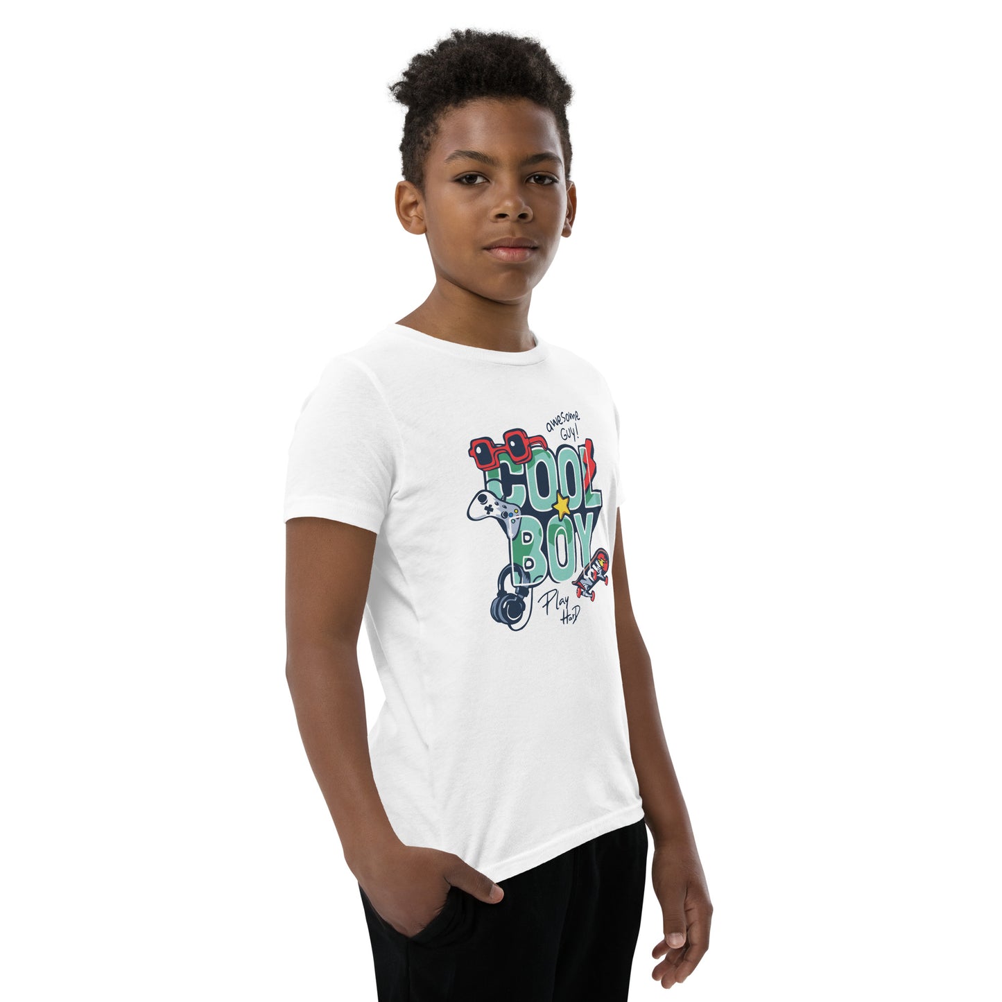 Gamer Cool Boy - Youth Short Sleeve T-Shirt - HobbyMeFree